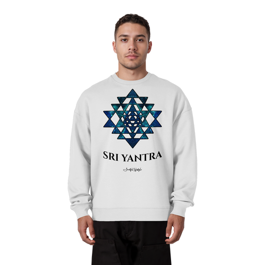Oversized Eco Sweatshirt | Sri Yantra | Cosmic Blue ☆