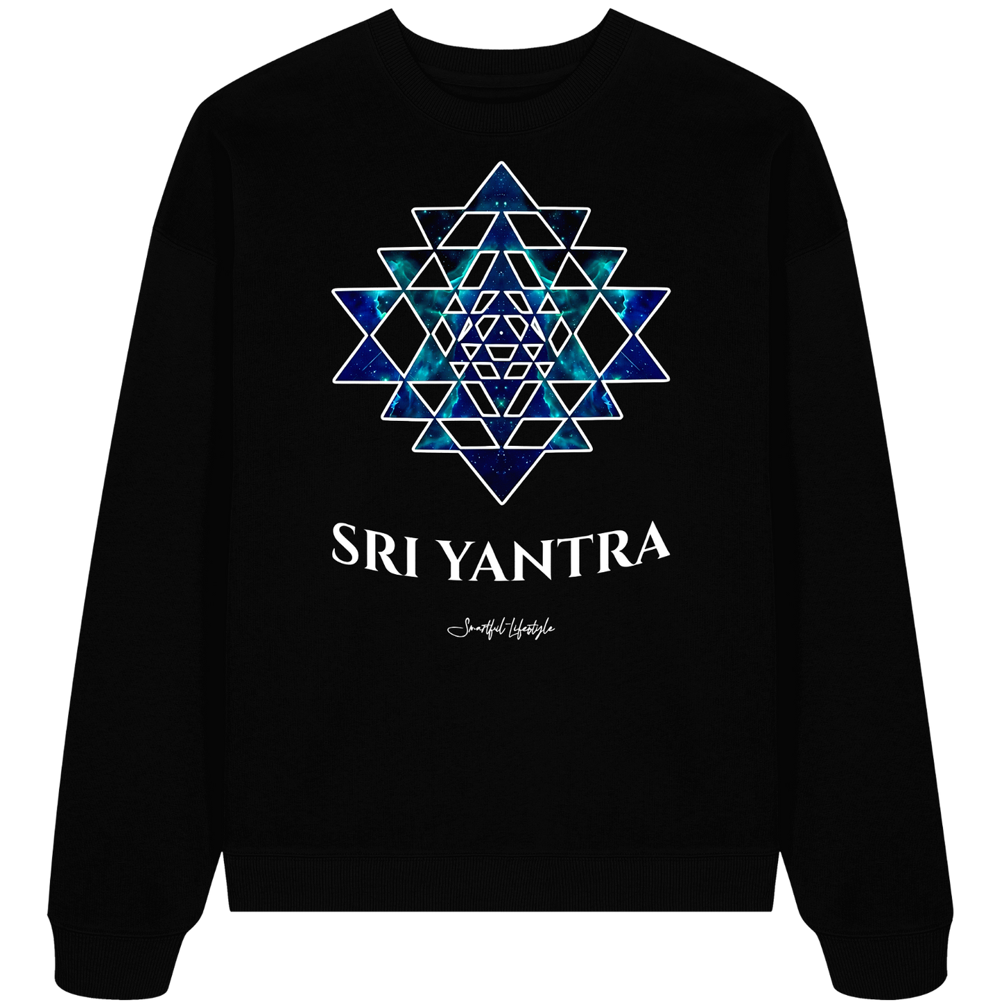 Oversized Eco Sweatshirt | Sri Yantra | Cosmic Blue ☆