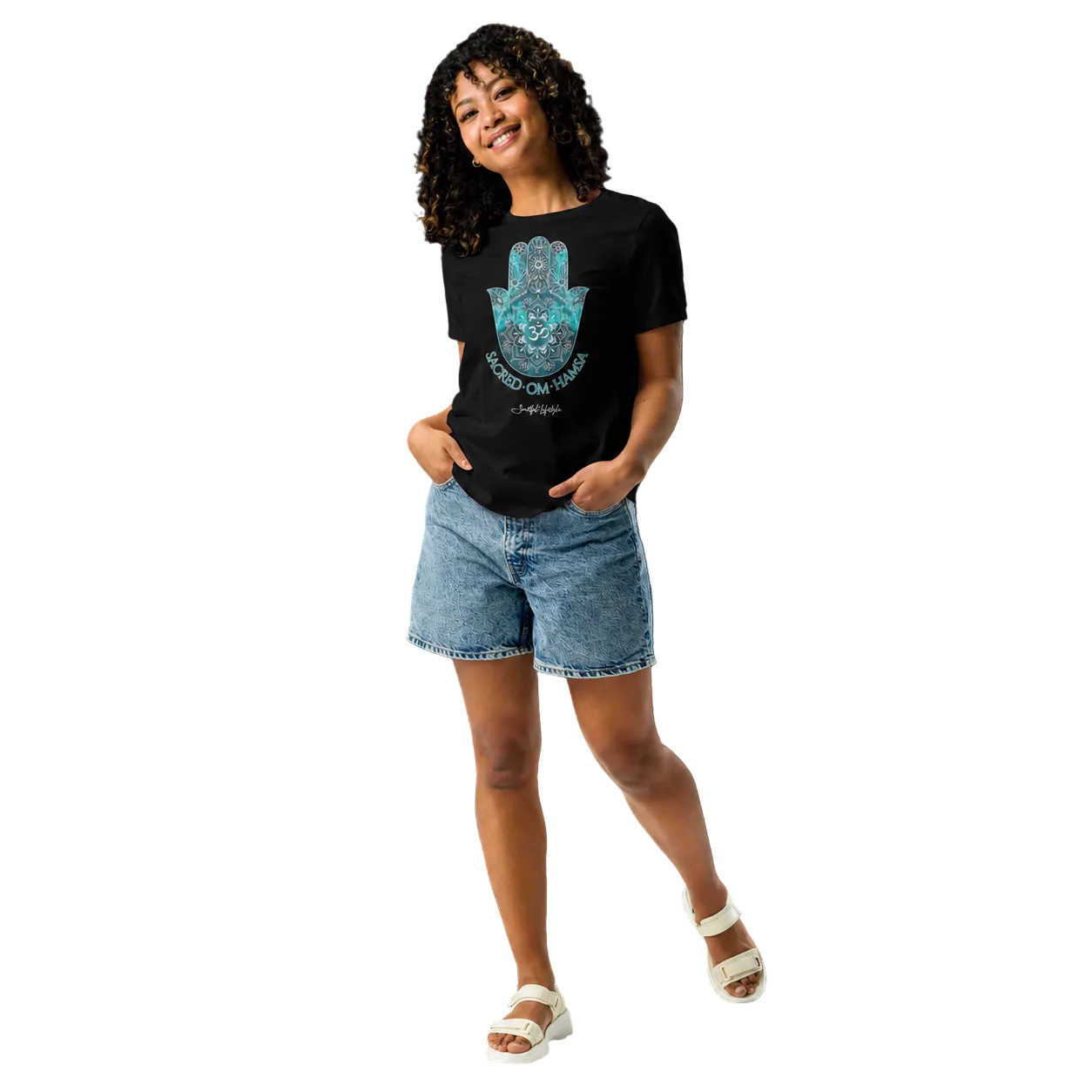 Relax T-Shirt (for Women) | Sacred Om Hamsa