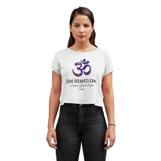 Cropped T-Shirt (for Women) | OM Shanti Om | Körper, Geist & Seele