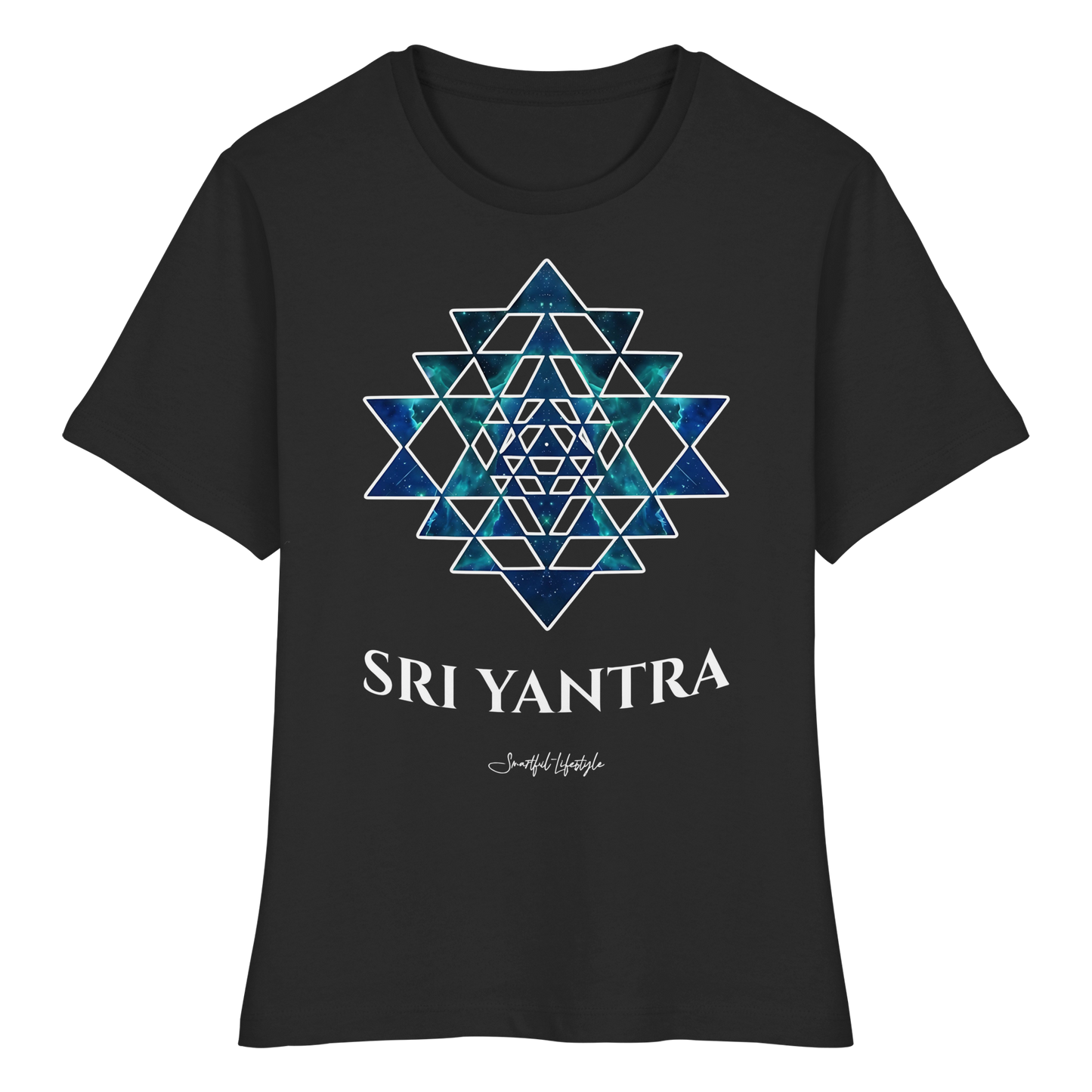 Slim T-Shirt (for Women) | Sri Yantra - Cosmic Blue