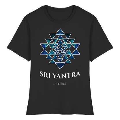 Slim T-Shirt (for Women) | Sri Yantra - Cosmic Blue ☆