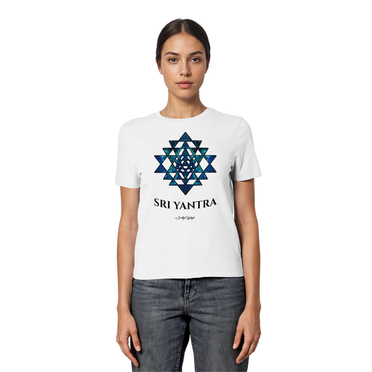 Slim T-Shirt (for Women) | Sri Yantra - Cosmic Blue