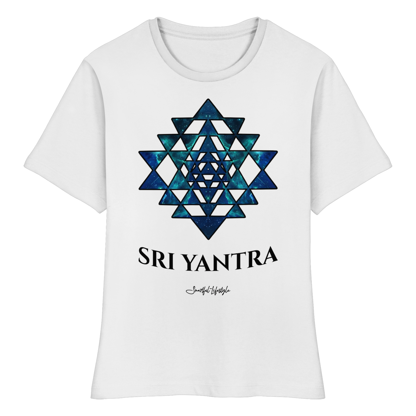 Slim T-Shirt (for Women) | Sri Yantra - Cosmic Blue