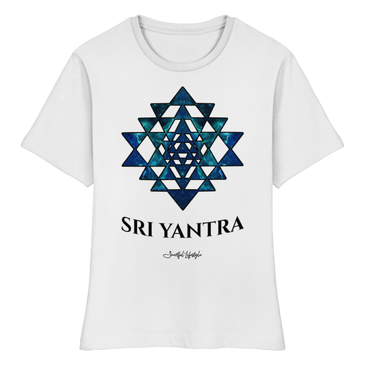 Slim T-Shirt (for Women) | Sri Yantra - Cosmic Blue