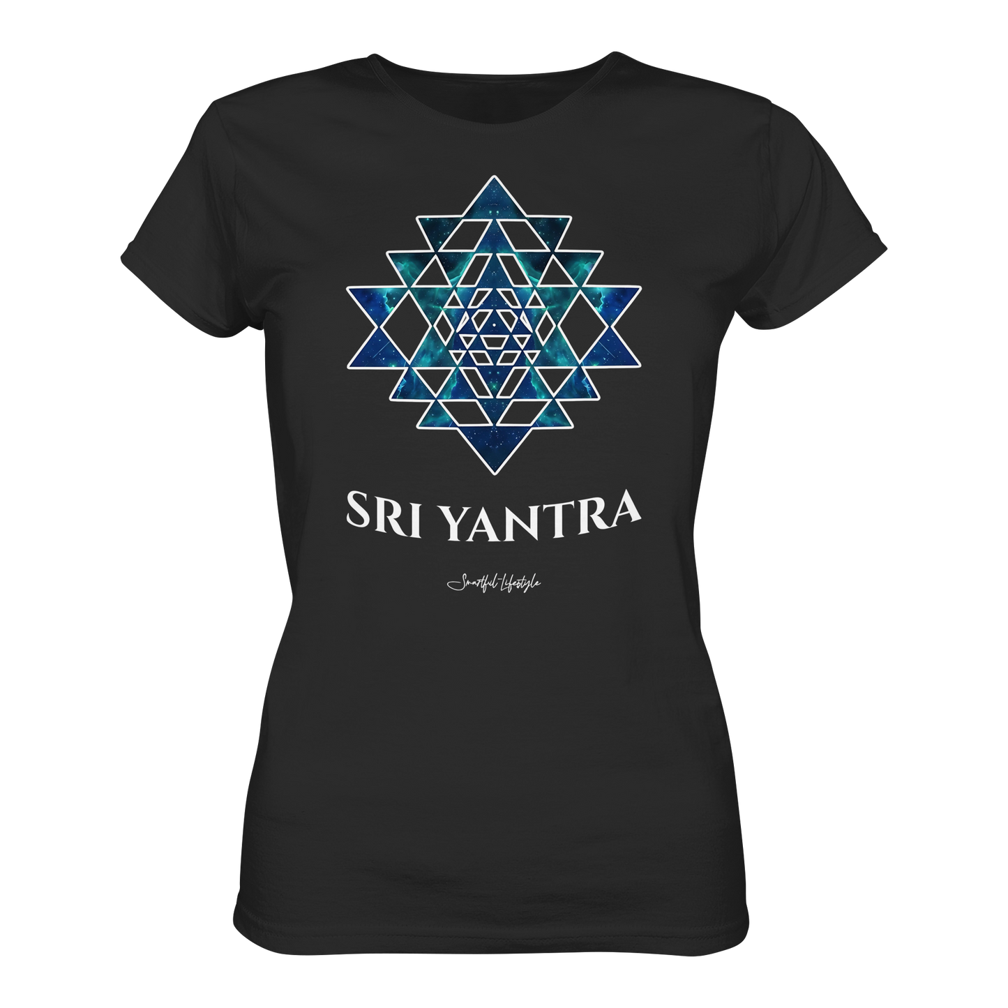 Organic T-Shirt (for Women) | Sri Yantra - Cosmic Blue