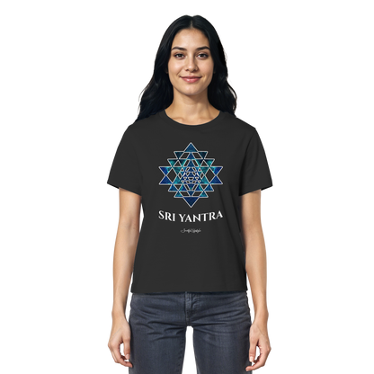 Organic T-Shirt (for Women) | Sri Yantra - Cosmic Blue