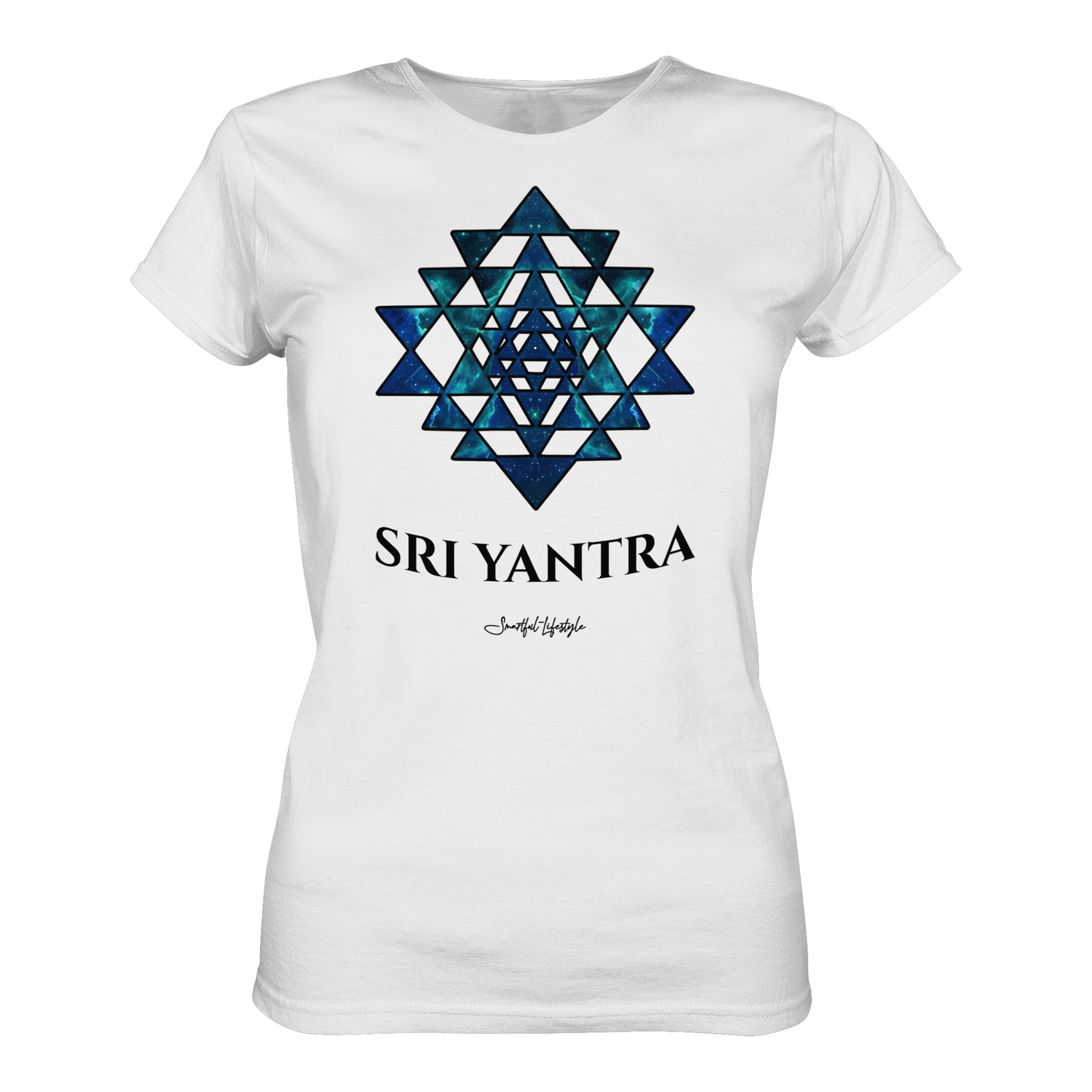 Organic T-Shirt (for Women) | Sri Yantra - Cosmic Blue