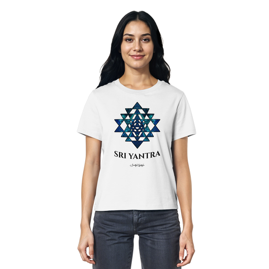 Organic T-Shirt (for Women) | Sri Yantra - Cosmic Blue