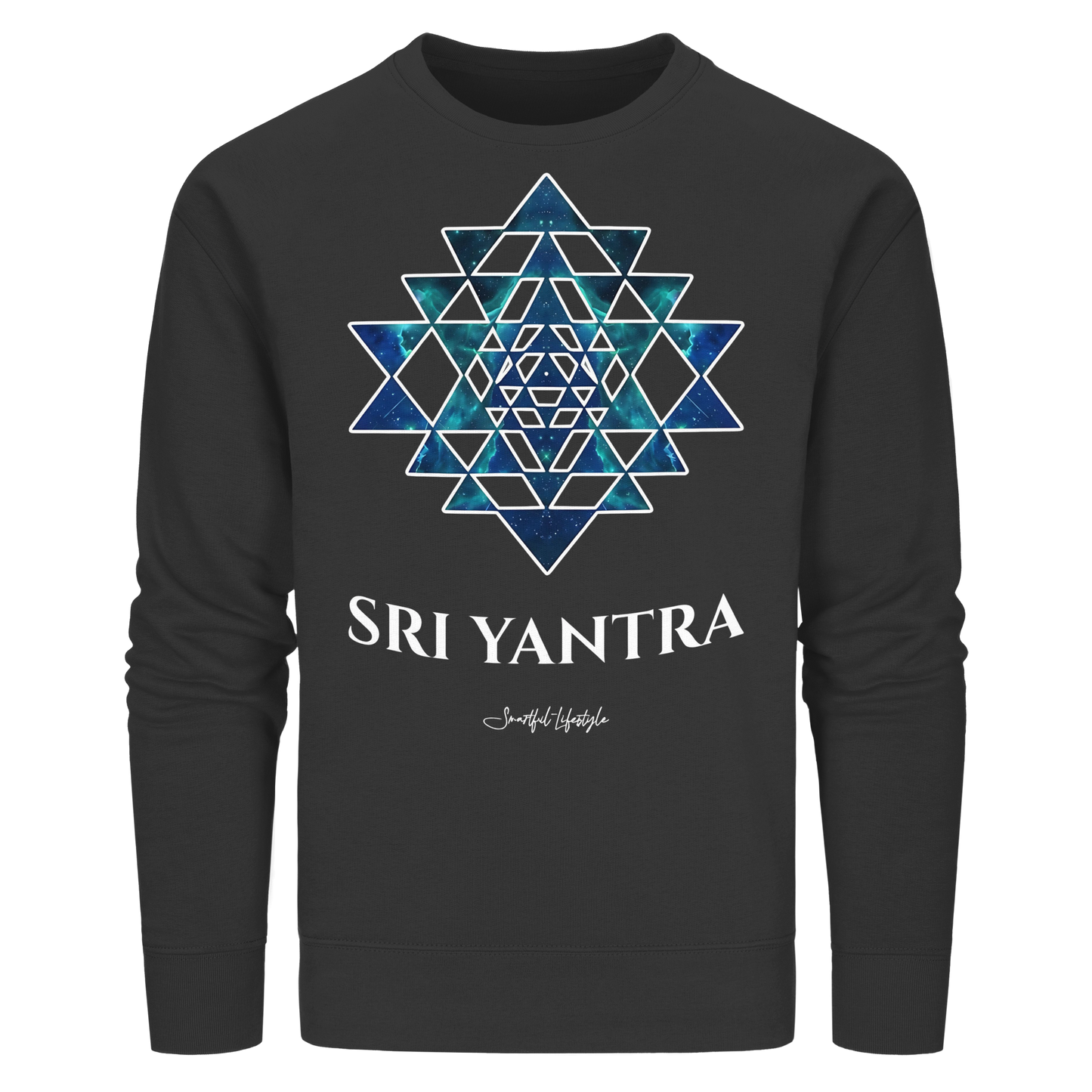 Organic Sweatshirt | Sri Yantra | Cosmic Blue ☆
