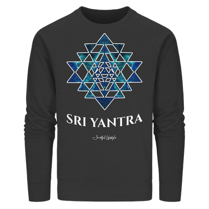 Organic Sweatshirt | Sri Yantra | Cosmic Blue ☆