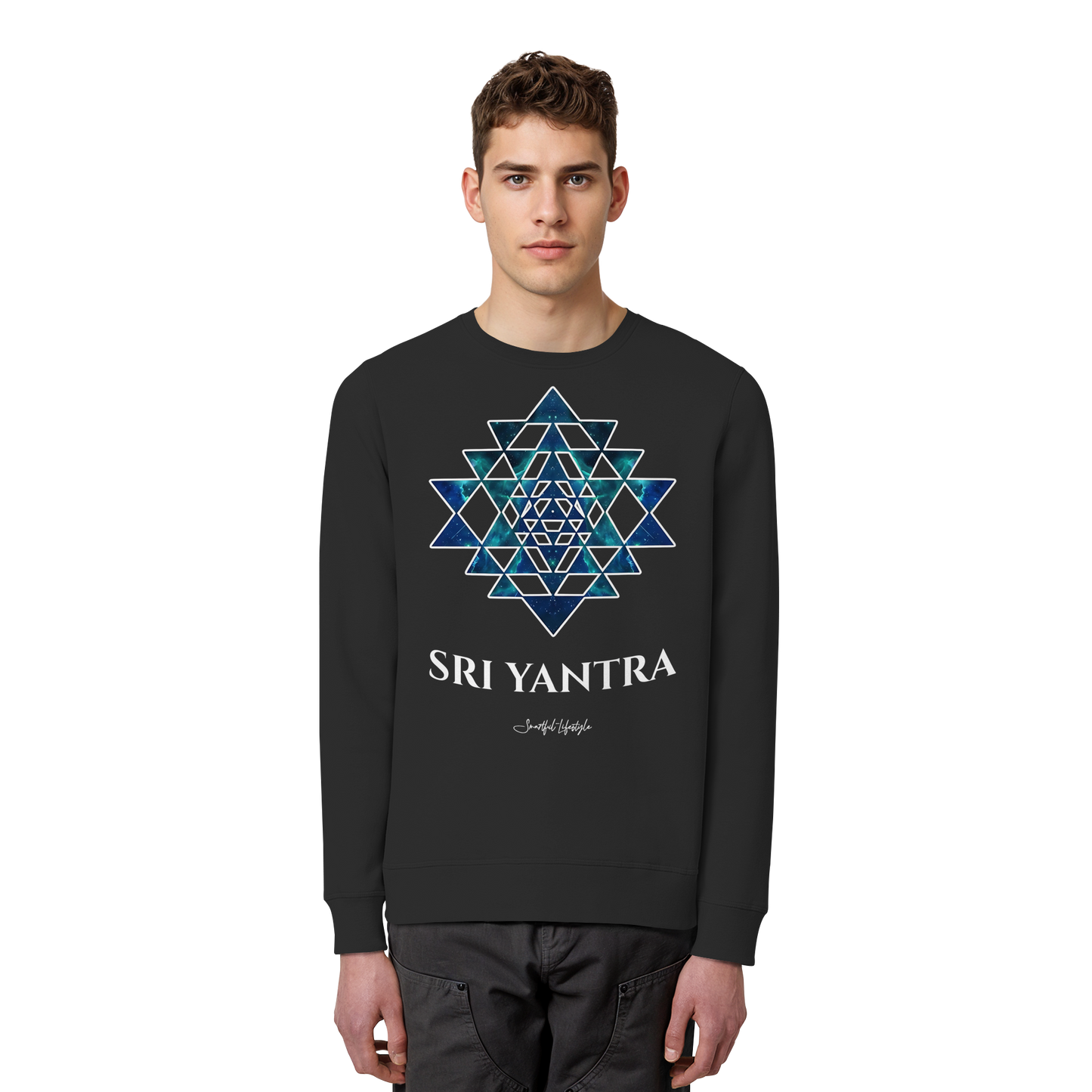 Organic Sweatshirt | Sri Yantra | Cosmic Blue ☆