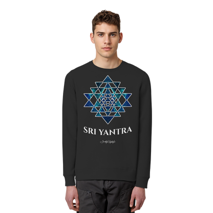 Organic Sweatshirt | Sri Yantra | Cosmic Blue ☆
