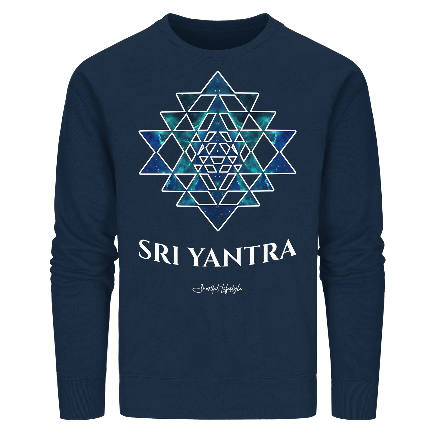 Organic Sweatshirt | Sri Yantra | Cosmic Blue ☆