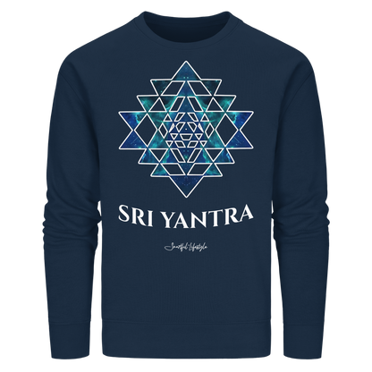 Organic Sweatshirt | Sri Yantra | Cosmic Blue ☆