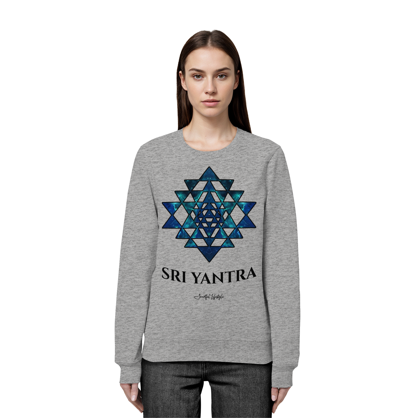 Organic Sweatshirt | Sri Yantra | Cosmic Blue ☆