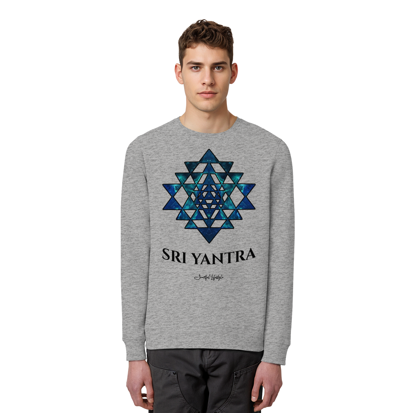 Organic Sweatshirt | Sri Yantra | Cosmic Blue ☆