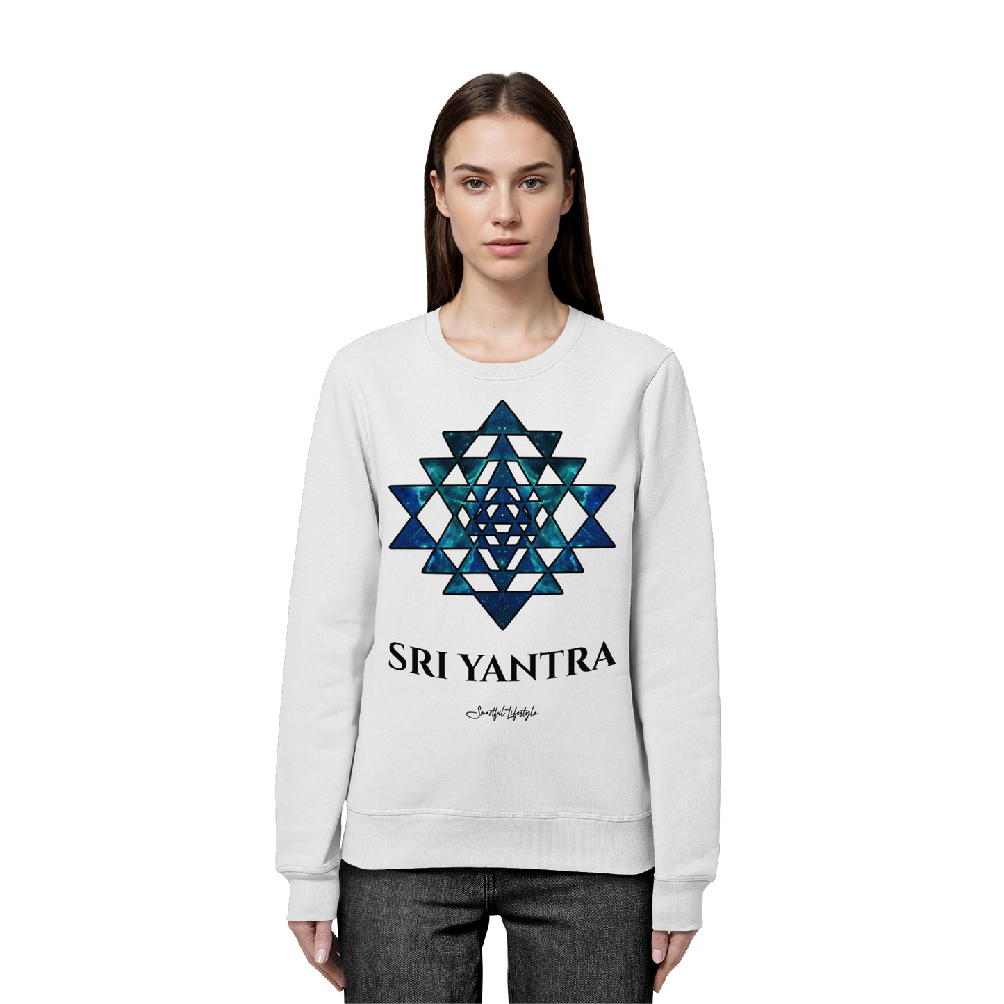 Organic Sweatshirt | Sri Yantra | Cosmic Blue ☆