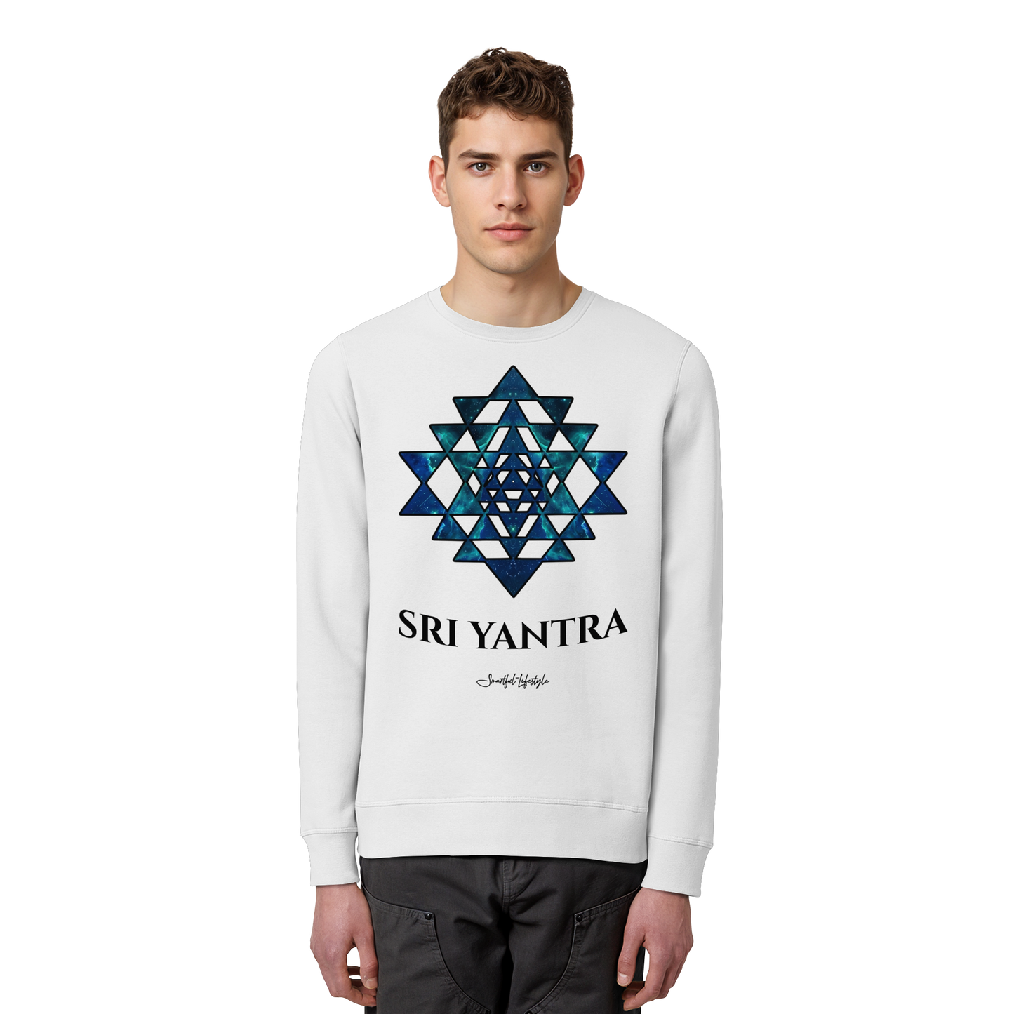 Organic Sweatshirt | Sri Yantra | Cosmic Blue ☆