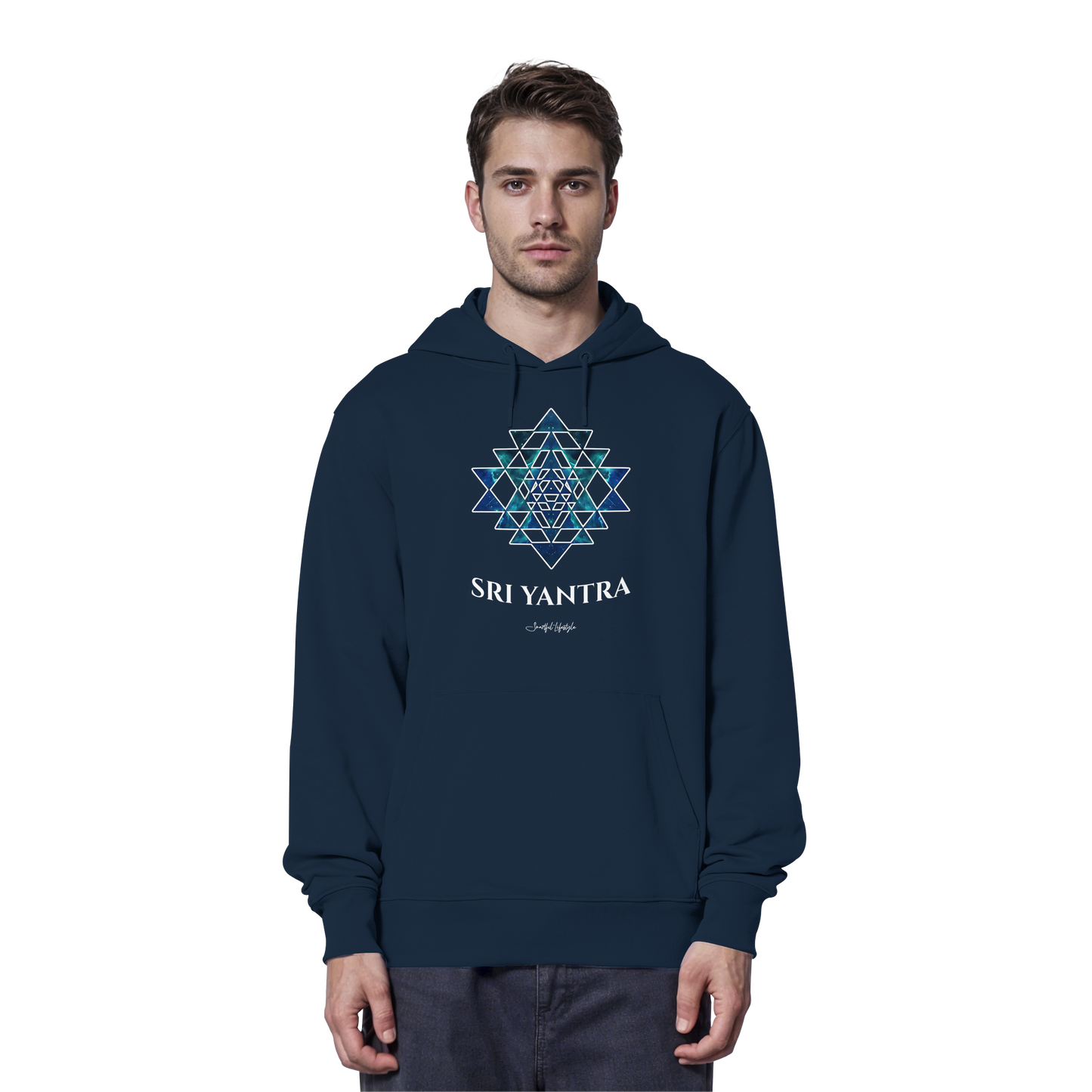 Eco Hoodie | Sri Yantra | Cosmic Blue ☆