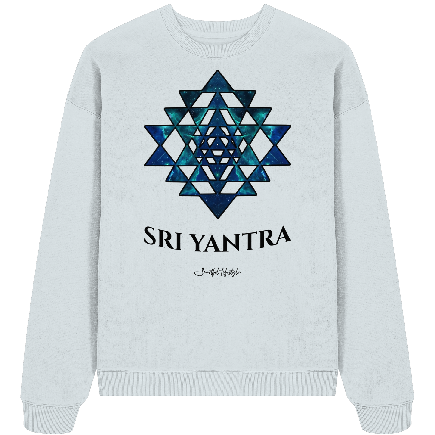 Oversized Eco Sweatshirt | Sri Yantra | Cosmic Blue ☆