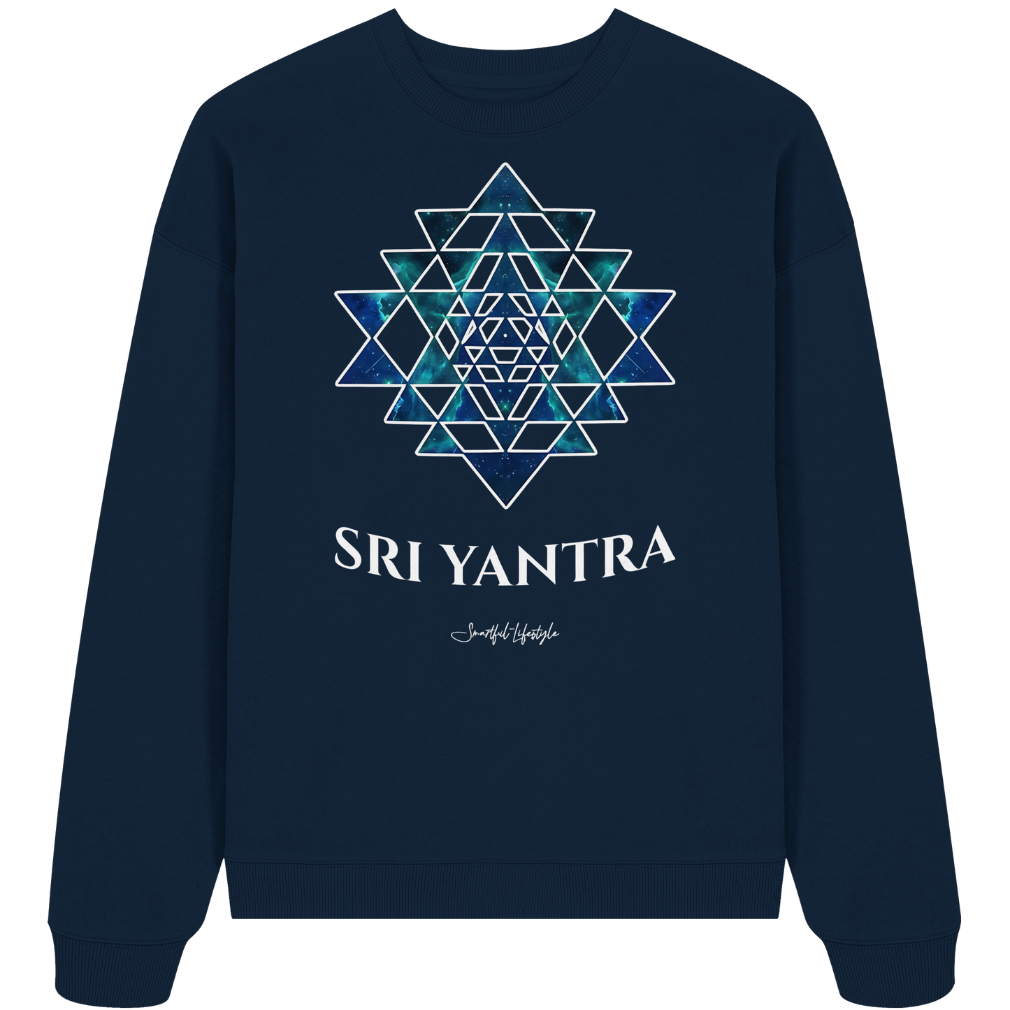 Oversized Eco Sweatshirt | Sri Yantra | Cosmic Blue ☆