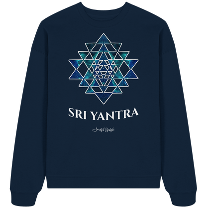 Oversized Eco Sweatshirt | Sri Yantra | Cosmic Blue ☆