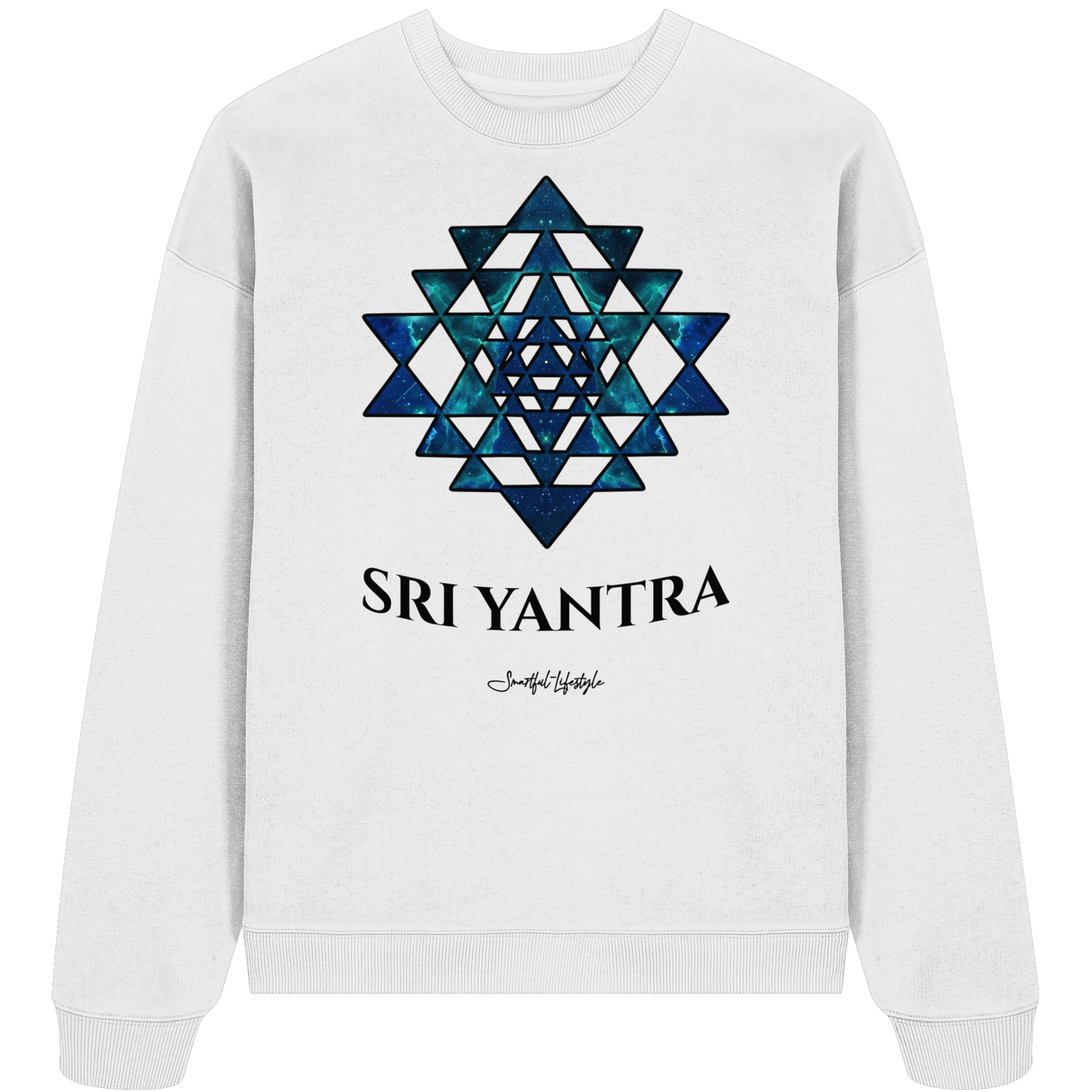 Oversized Eco Sweatshirt | Sri Yantra | Cosmic Blue ☆