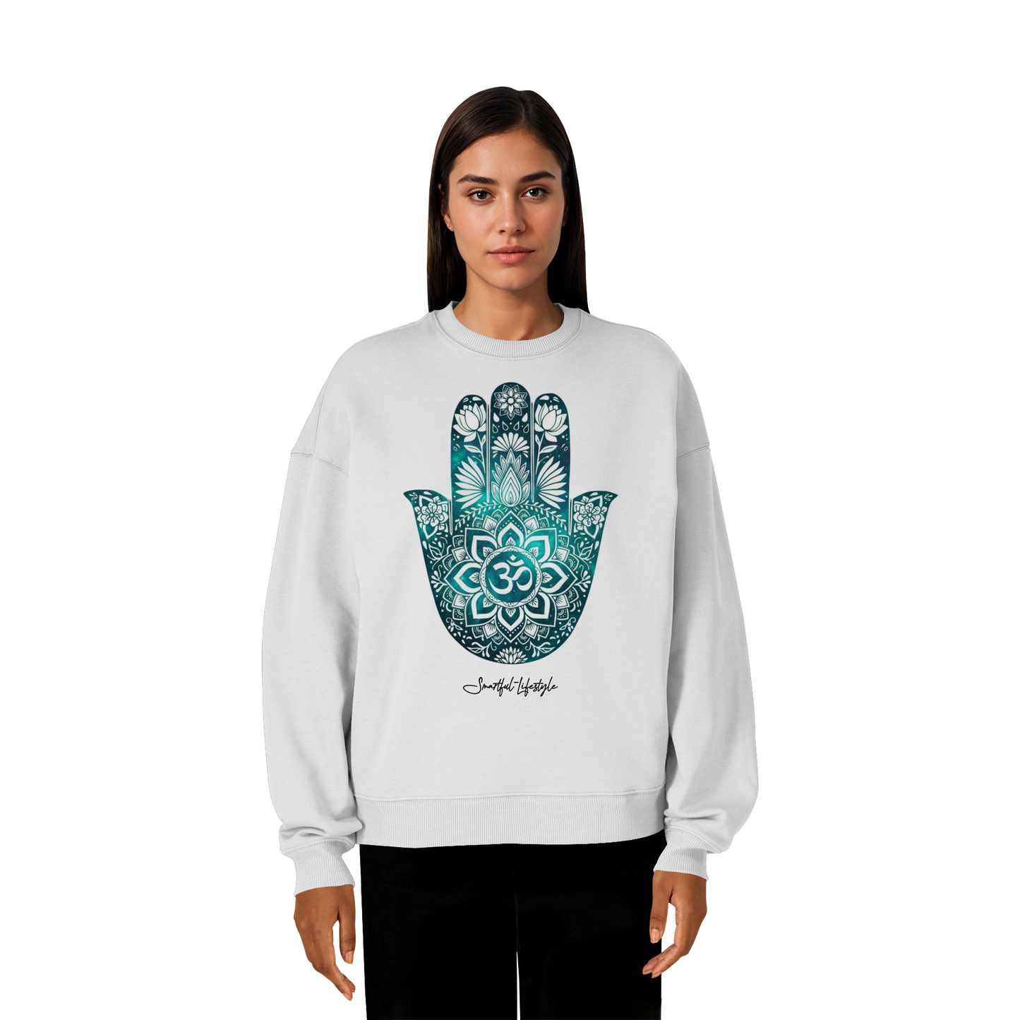 Oversized Eco Sweatshirt | Hamsa Om ☆
