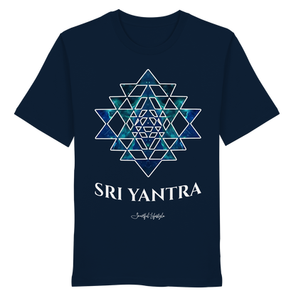 Eco T-Shirt | Sri Yantra – Cosmic Blue ☆