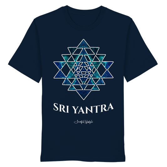 Eco T-Shirt | Sri Yantra – Cosmic Blue ☆