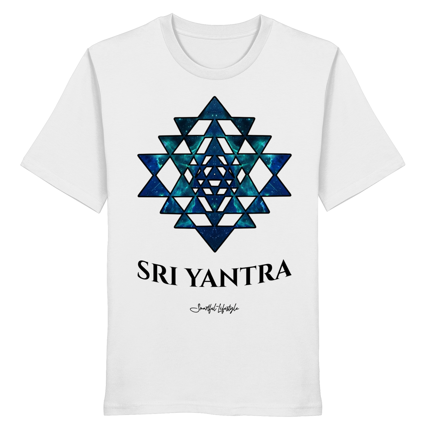 Eco T-Shirt | Sri Yantra – Cosmic Blue ☆