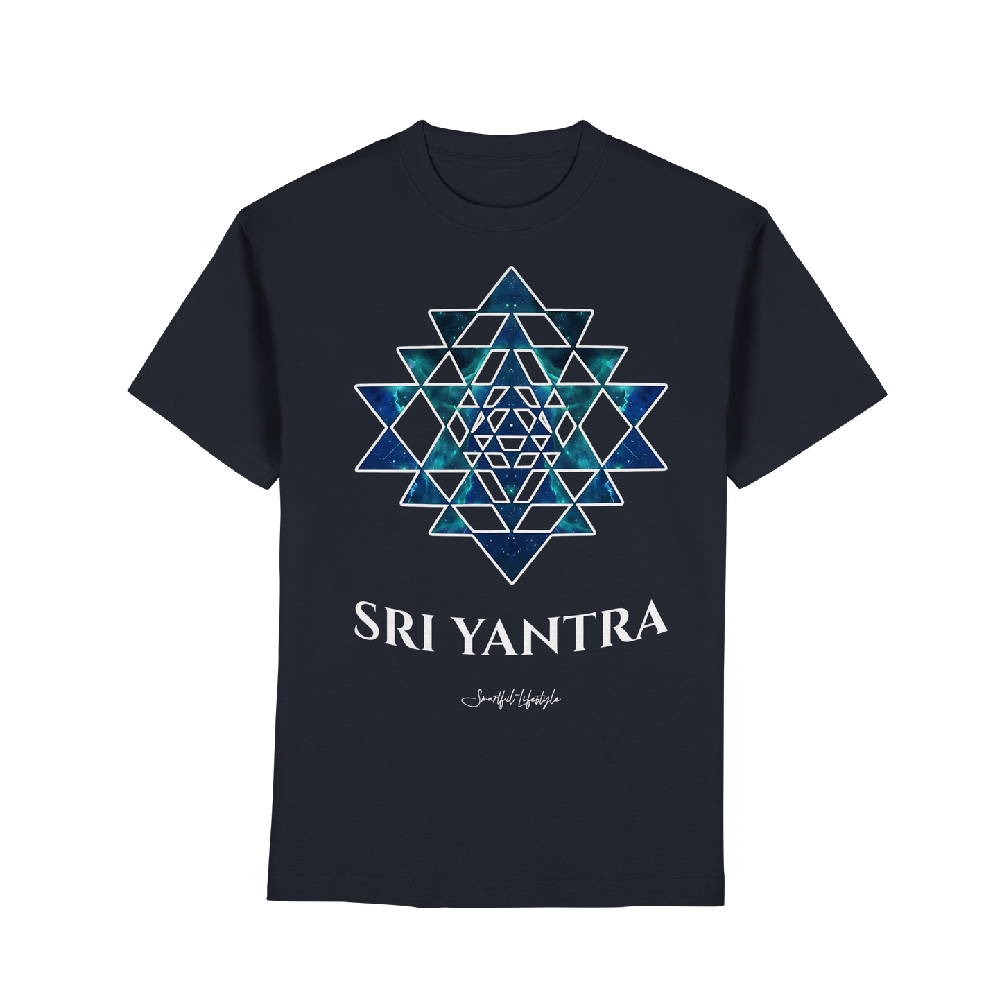 Pure T-Shirt | Sri Yantra – Cosmic Blue ☆