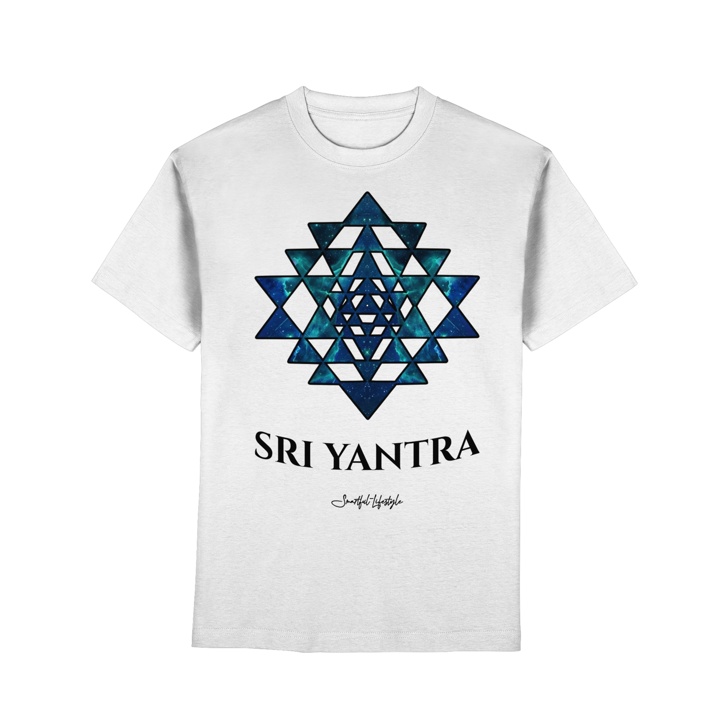 Pure T-Shirt | Sri Yantra – Cosmic Blue ☆
