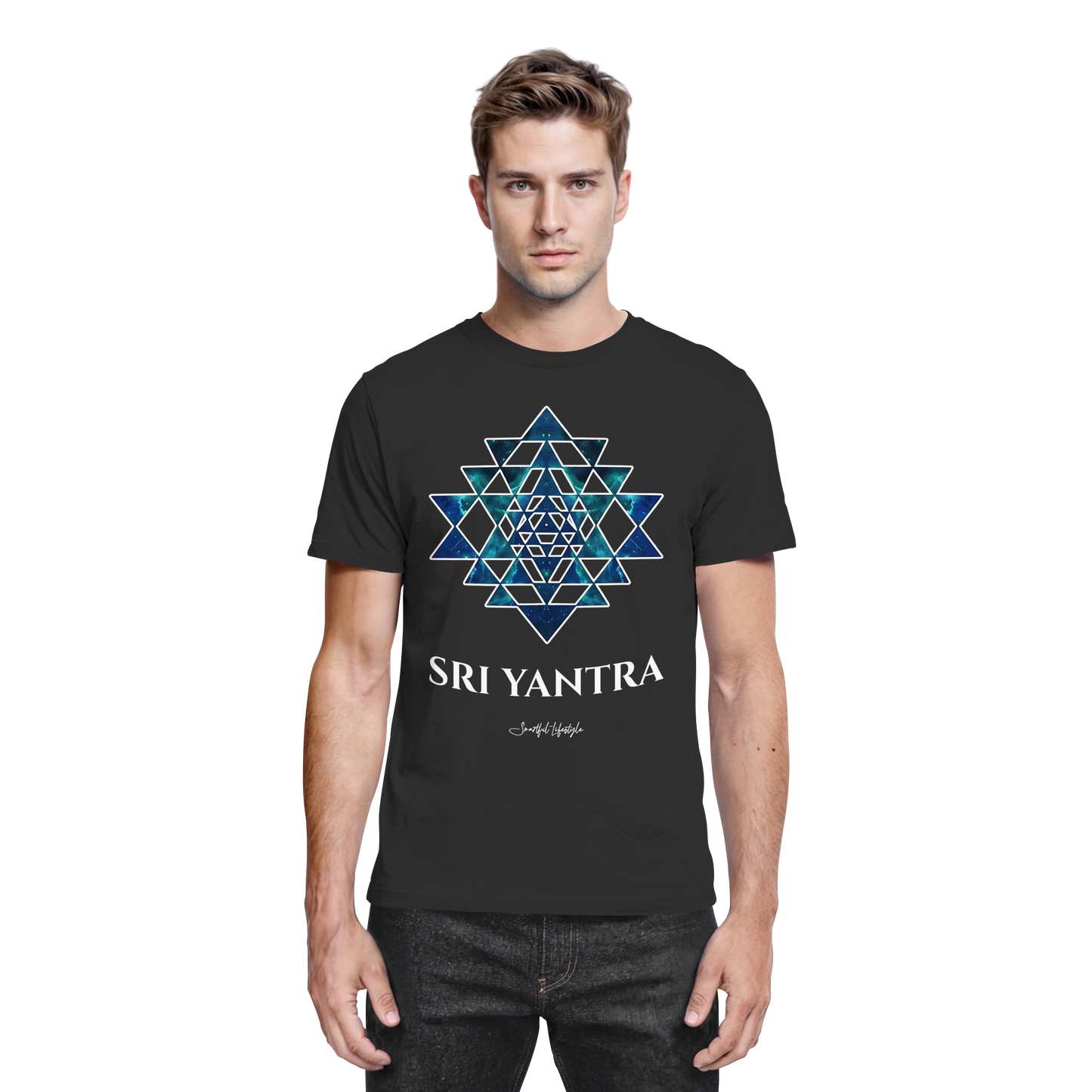 Core T-Shirt | Sri Yantra – Cosmic Blue ☆