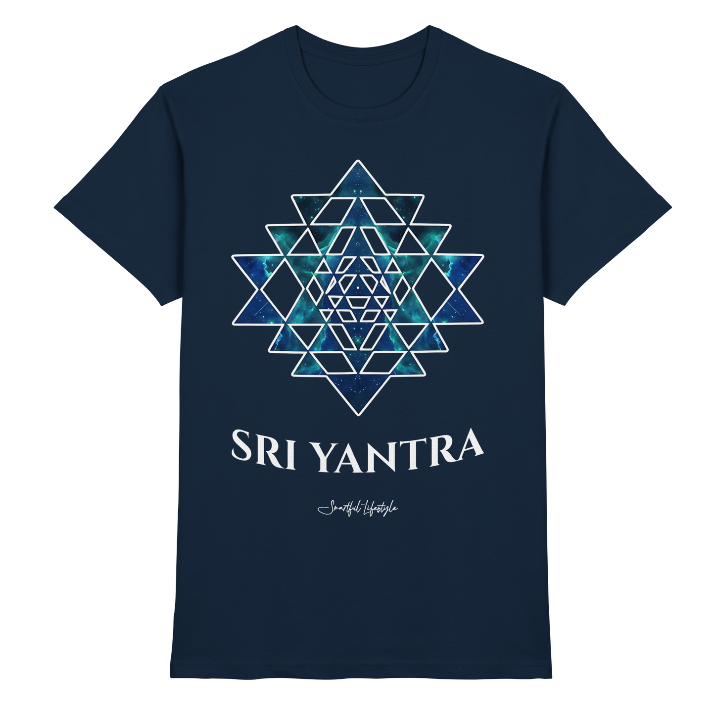 Core T-Shirt | Sri Yantra – Cosmic Blue ☆