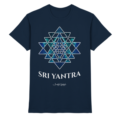 Core T-Shirt | Sri Yantra – Cosmic Blue ☆