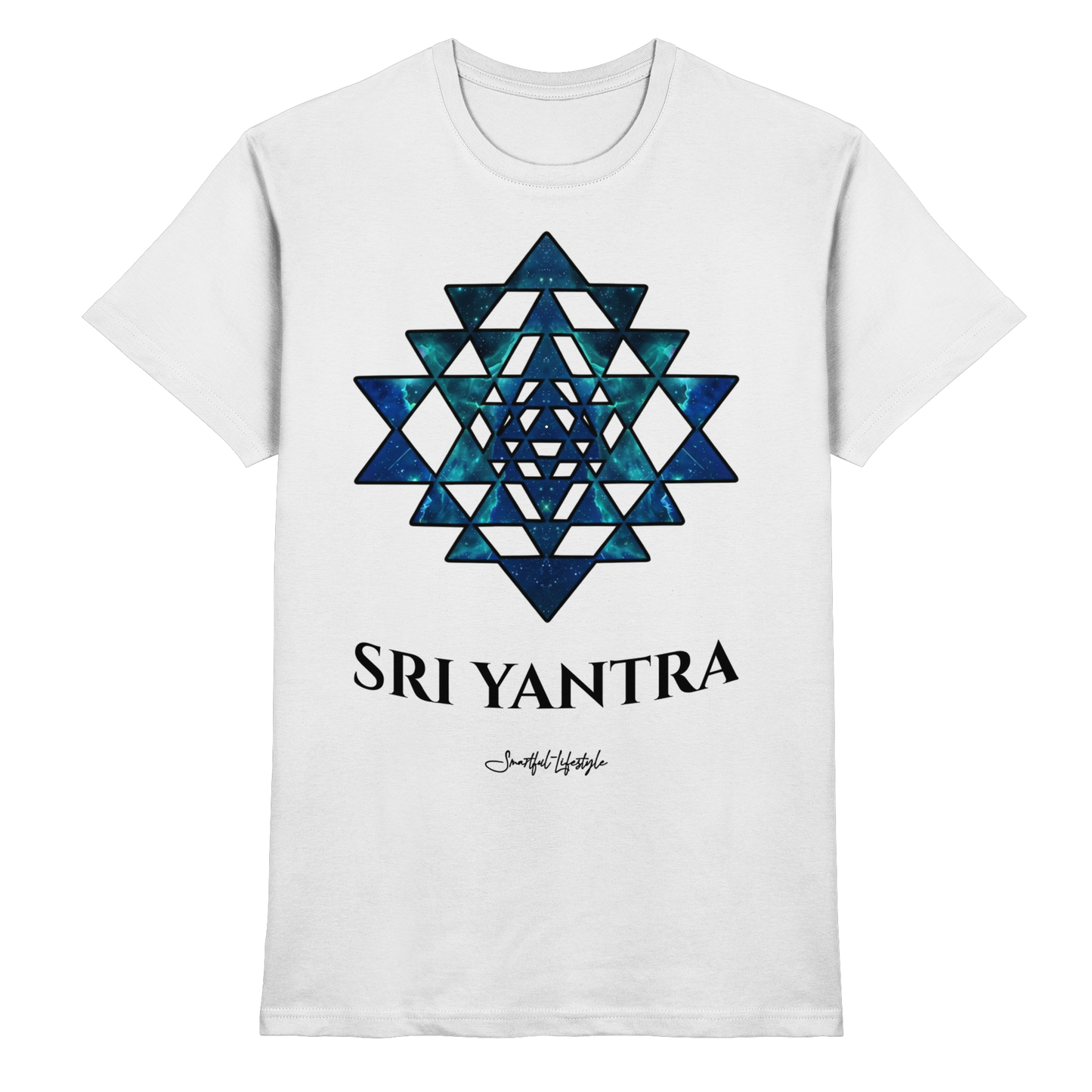 Core T-Shirt | Sri Yantra – Cosmic Blue ☆