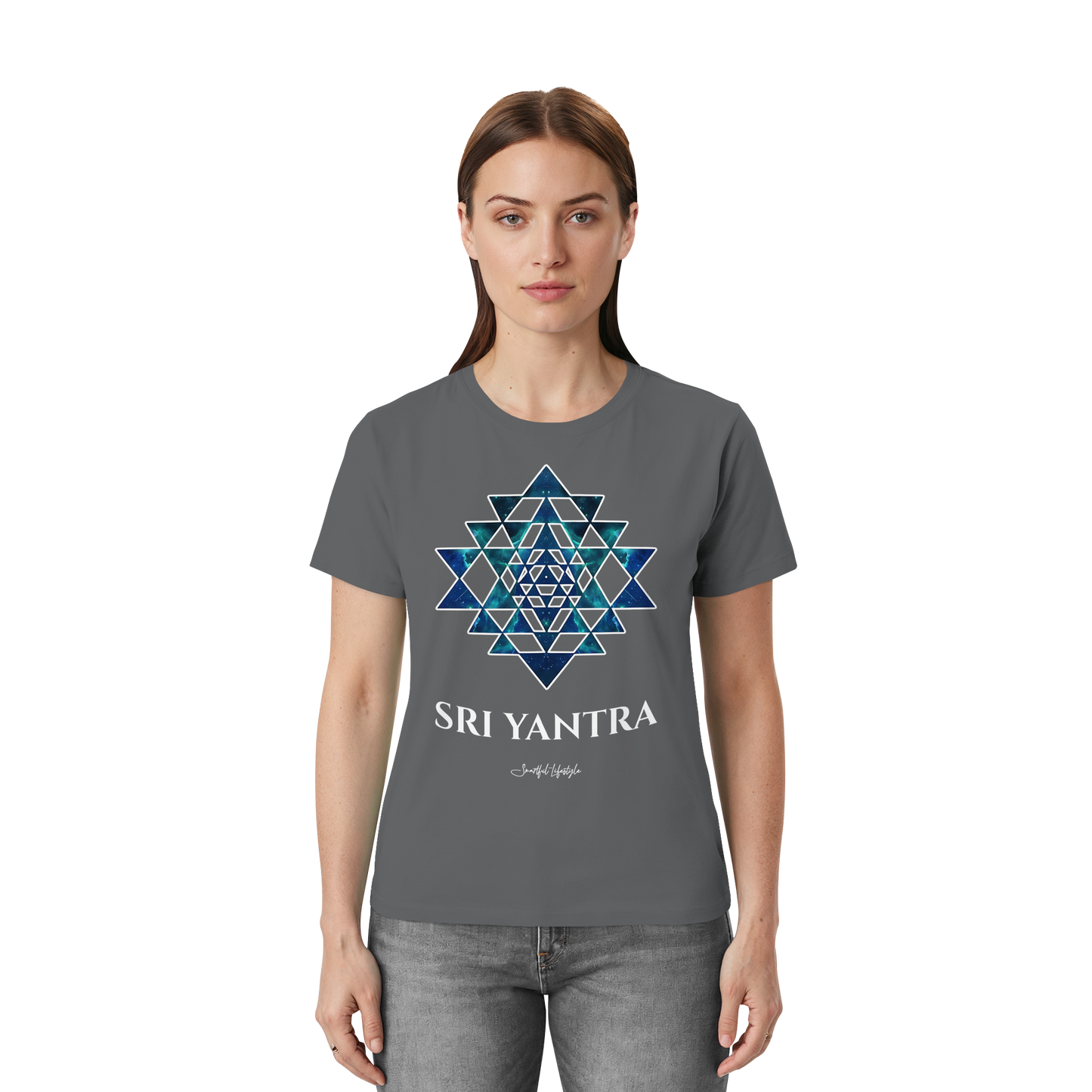 Stretch T-Shirt | Sri Yantra – Cosmic Blue ☆
