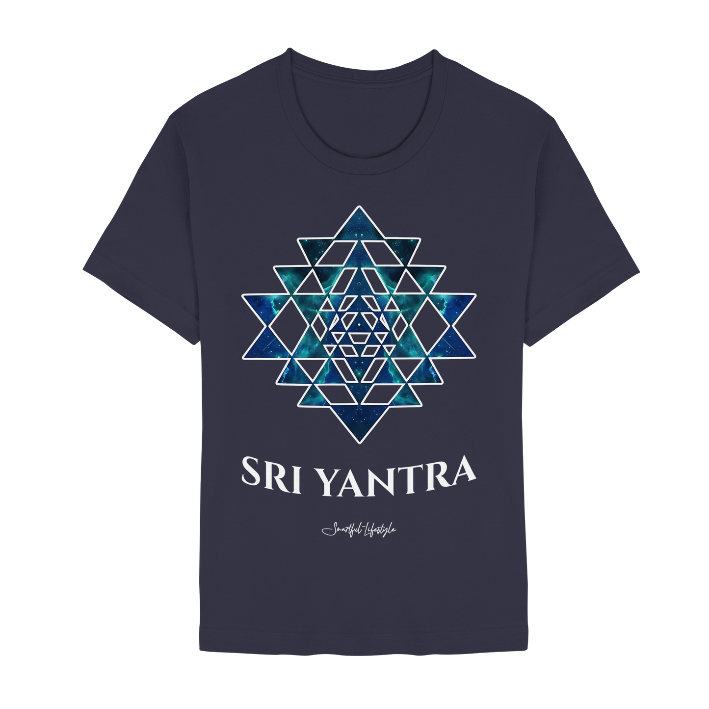 Stretch T-Shirt | Sri Yantra – Cosmic Blue ☆