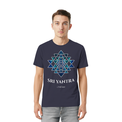 Stretch T-Shirt | Sri Yantra – Cosmic Blue ☆