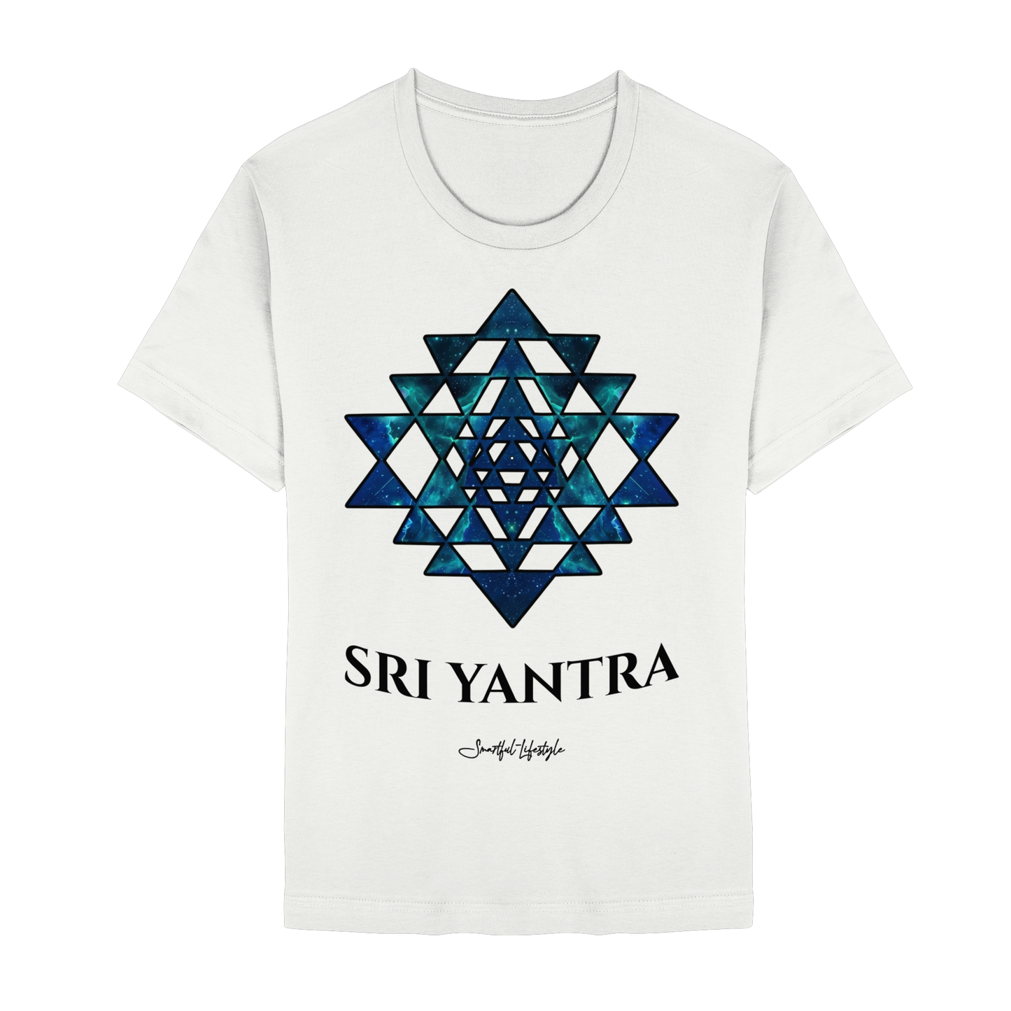 Stretch T-Shirt | Sri Yantra – Cosmic Blue ☆