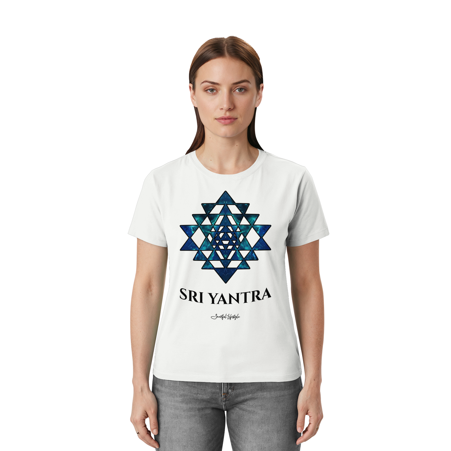Stretch T-Shirt | Sri Yantra – Cosmic Blue ☆