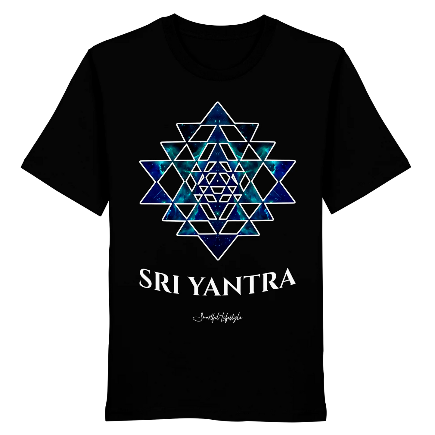 Eco T-Shirt | Sri Yantra – Cosmic Blue ☆