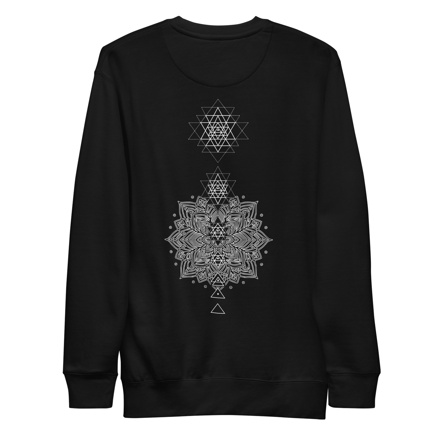 Premium Sweatshirt | Sri Yantra – Bewusstsein erschafft Realität Blau