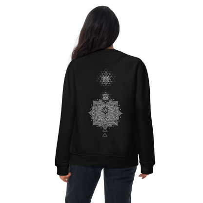 Premium Sweatshirt | Sri Yantra – Bewusstsein erschafft Realität Blau