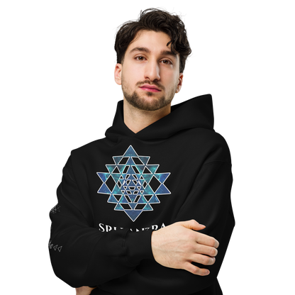 Oversized Cotton Hoodie | Sri Yantra - Cosmic Blue ☆