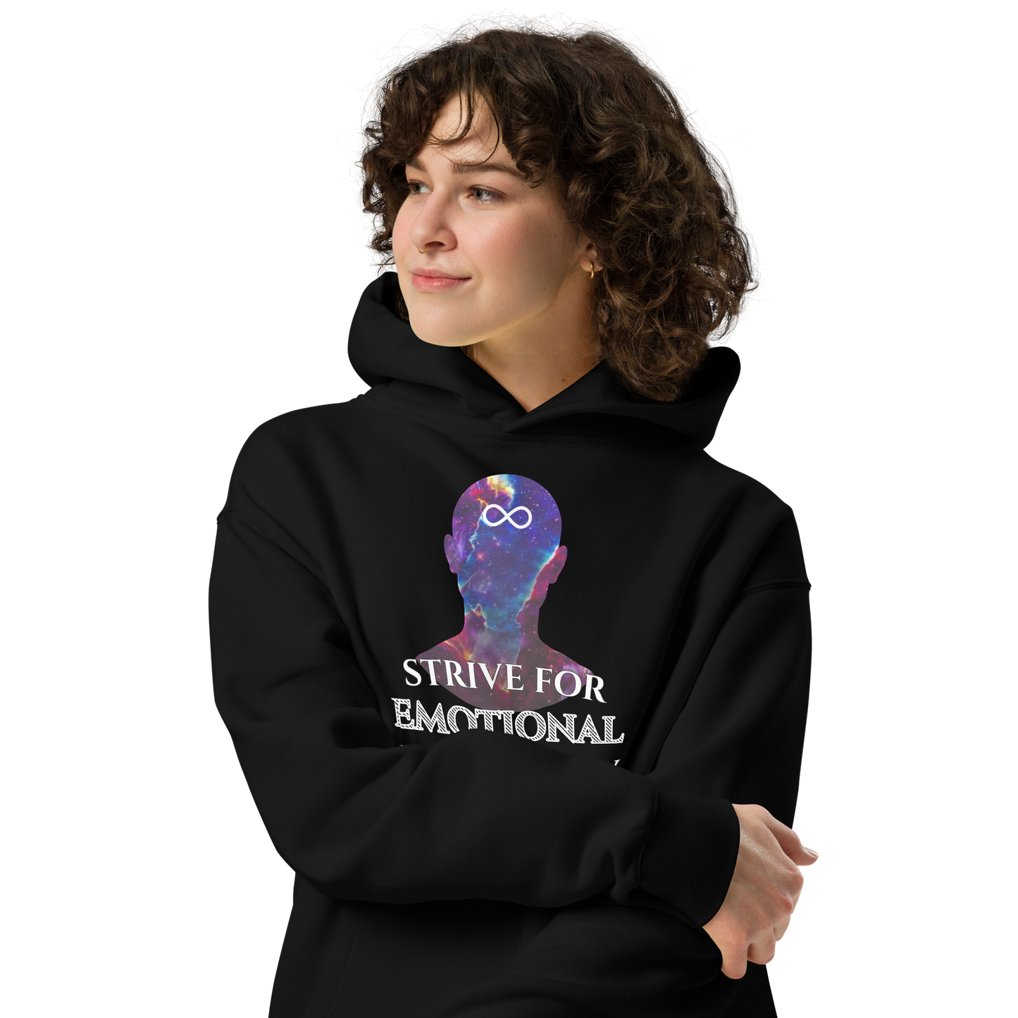 Oversized Cotton Hoodie (Unisex) | Strive for Emotional Integrity - cosmic violett ☆