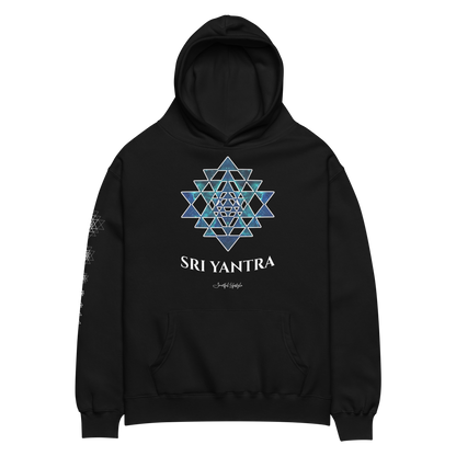Oversized Cotton Hoodie | Sri Yantra - Cosmic Blue ☆