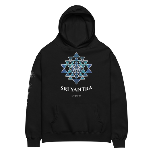 Oversized Cotton Hoodie | Sri Yantra - Cosmic Blue ☆